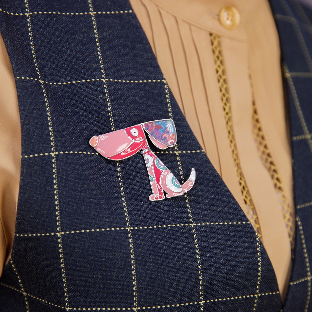 Shadore Брошь Собака розоваяФото 29497-02.jpg