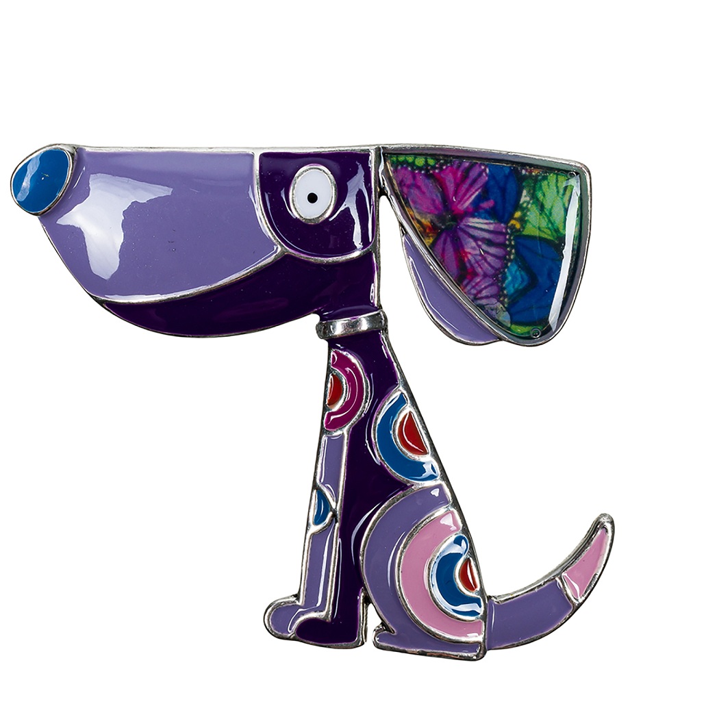 Shadore Брошь Собака фиолетовая