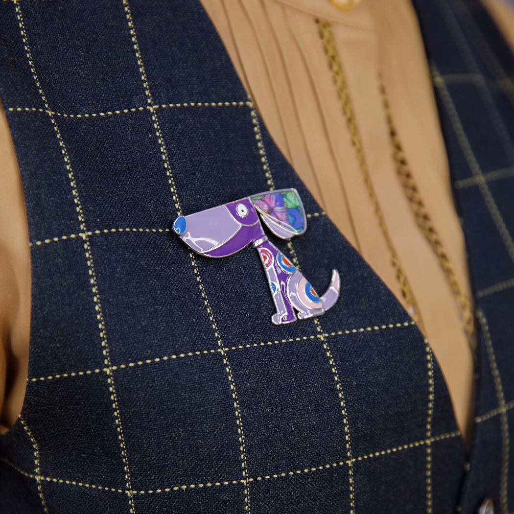 Shadore Брошь Собака фиолетоваяФото 29498-02.jpg