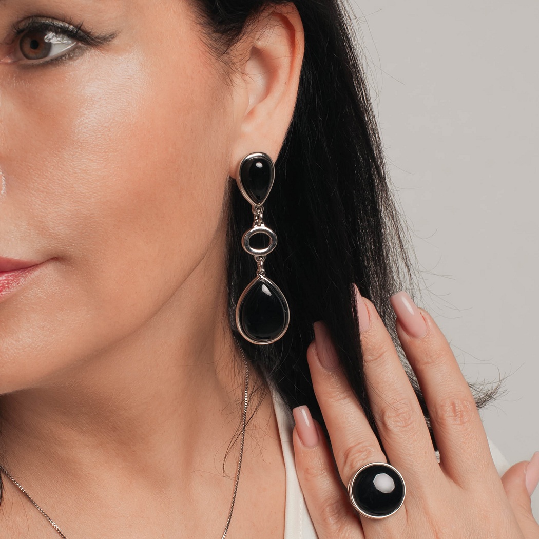 Possebon Серьги Agata PretoФото 29537-03.jpg