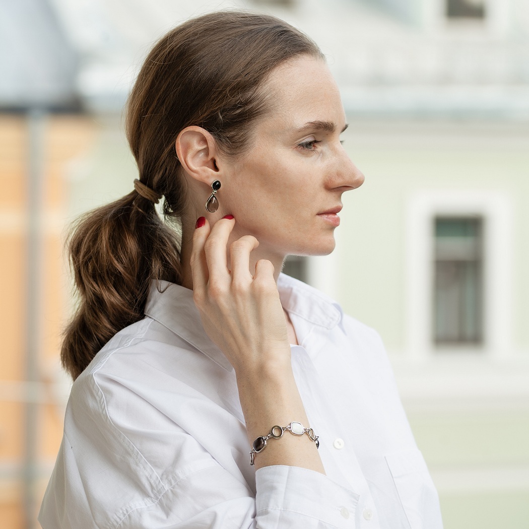 Possebon Серьги Agata Preto, Obs FumeФото 29540-02.jpg