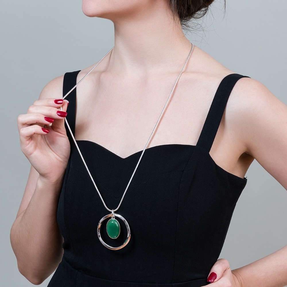 Fiore Luna Колье GREEN AVENTURINEФото 29547-03.jpg