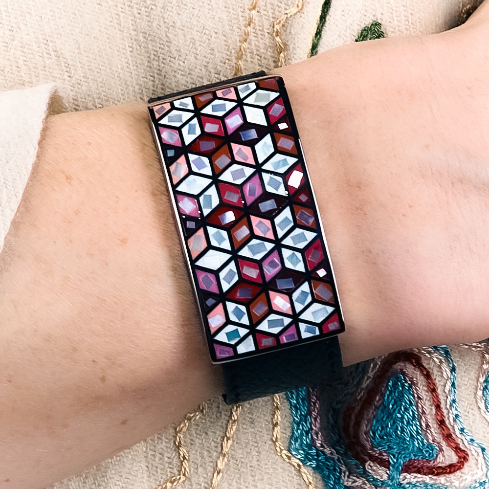 Fiore Luna Браслет на кожаном черном ремешкеФото 29628-04.jpg