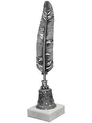 Серебряное перо-ручка со вставками
