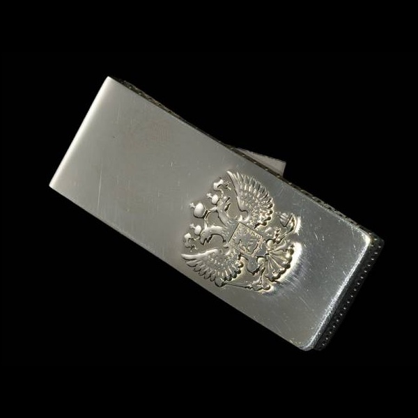Серебряный зажим для купюр Герб