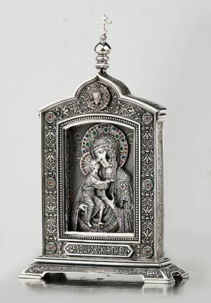 Серебряная икона Феодоровская Богоматерь(снято с производства)