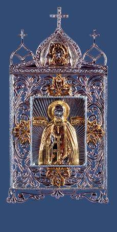 Серебряная икона «Преподобный Сергий Радонежский»