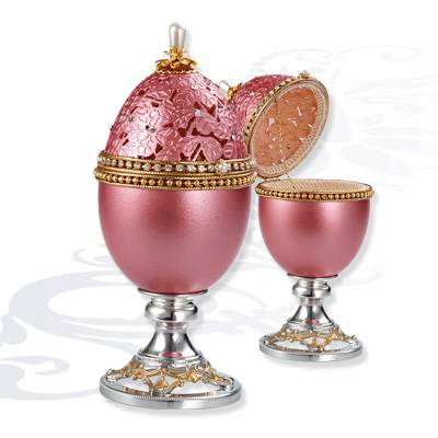 Шатулка Розовая на серебряной подставке (снято с производства)