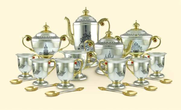 Серебряный чайный набор Чайная столица