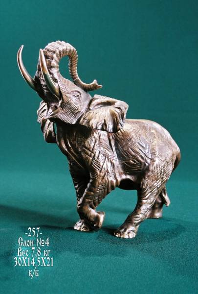 Бронзовая статуэтка Слон №-4