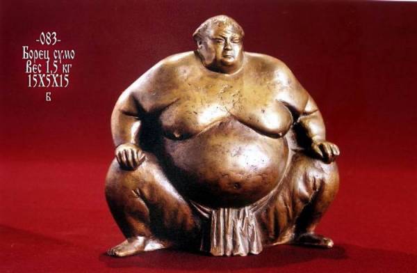 Бронзовая статуэтка Борец сумо