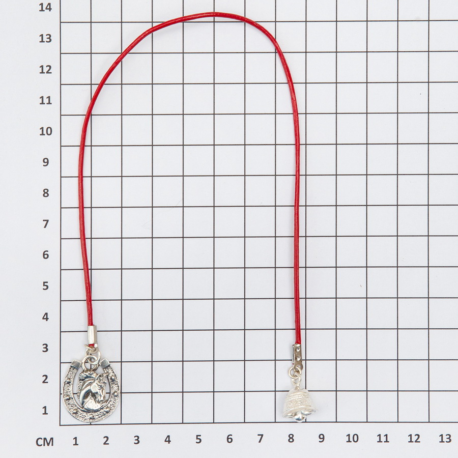 Серебряная закладка для книг Колокольчик и Подкова (Подарок на Год Лошади)Фото 9190-02.jpg
