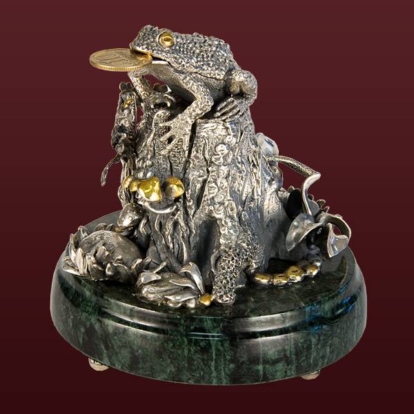 Серебряная скульптура Лягушка(снято с производства)