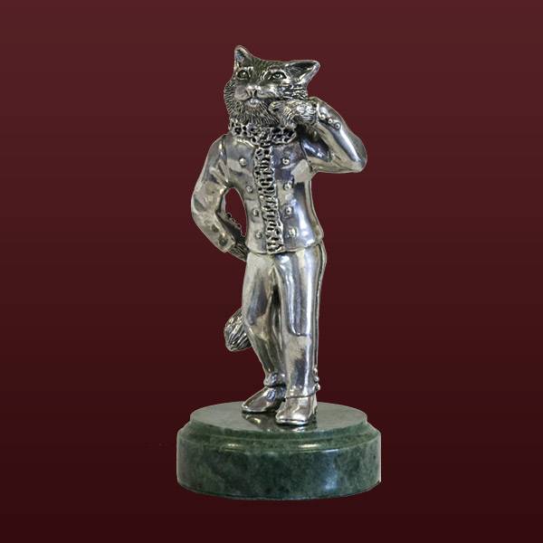 Серебряная скульптура Кот(снято с производства)