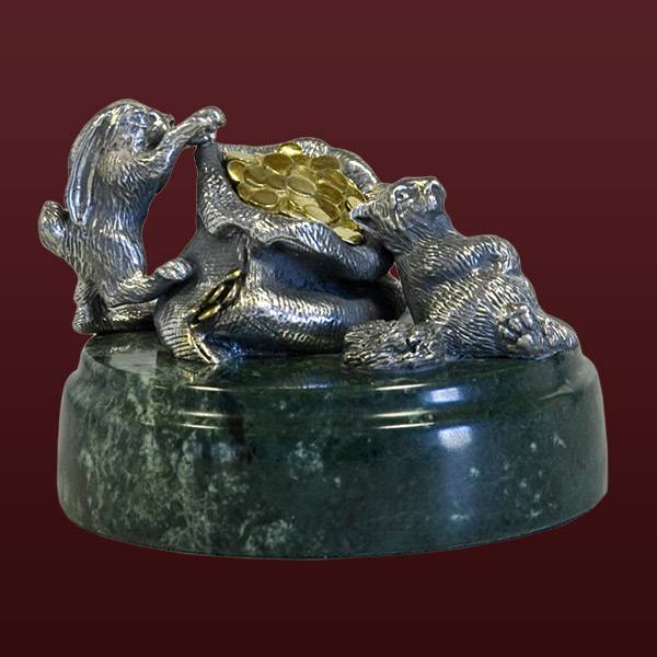 Серебряная скульптура Кот-богач(снято с производства)
