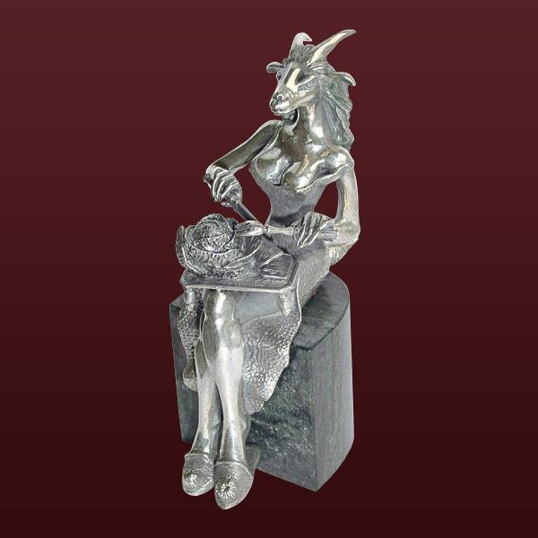Серебряная статуэтка Коза с капустой(снято с производства)