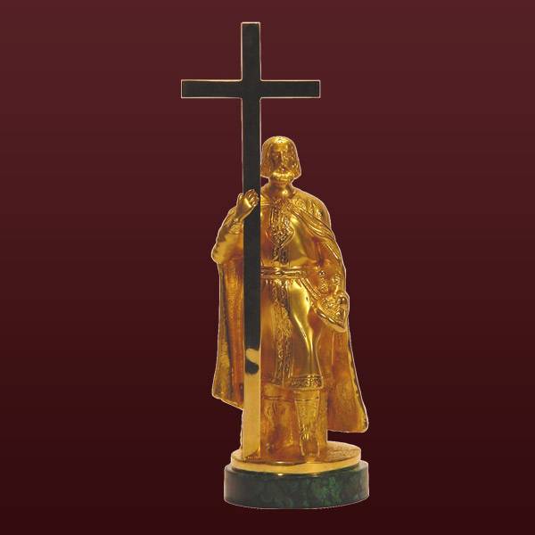 Бронзовая статуэтка Святой Владимир с позолотой