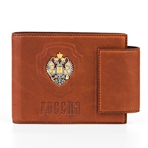 Men's wallets made of genuine leather with a silver insert