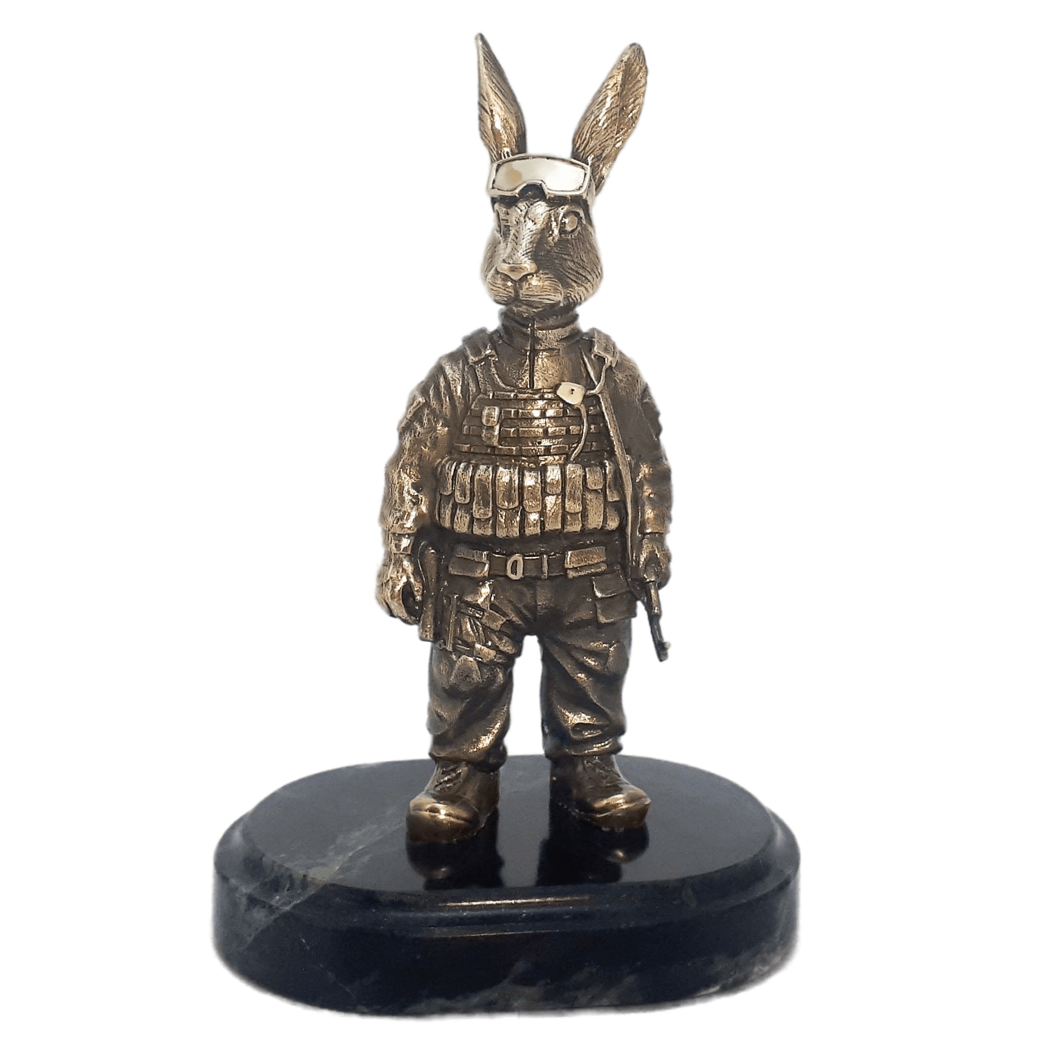 Бронзовая статуэтка Кролик воин 2023