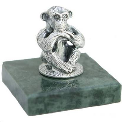 Silver Monkey Figurines